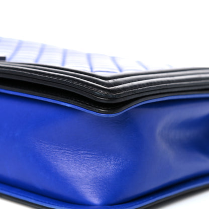 Chanel Lambskin Quilted Large Boy Flap Blue Black 9 of 20