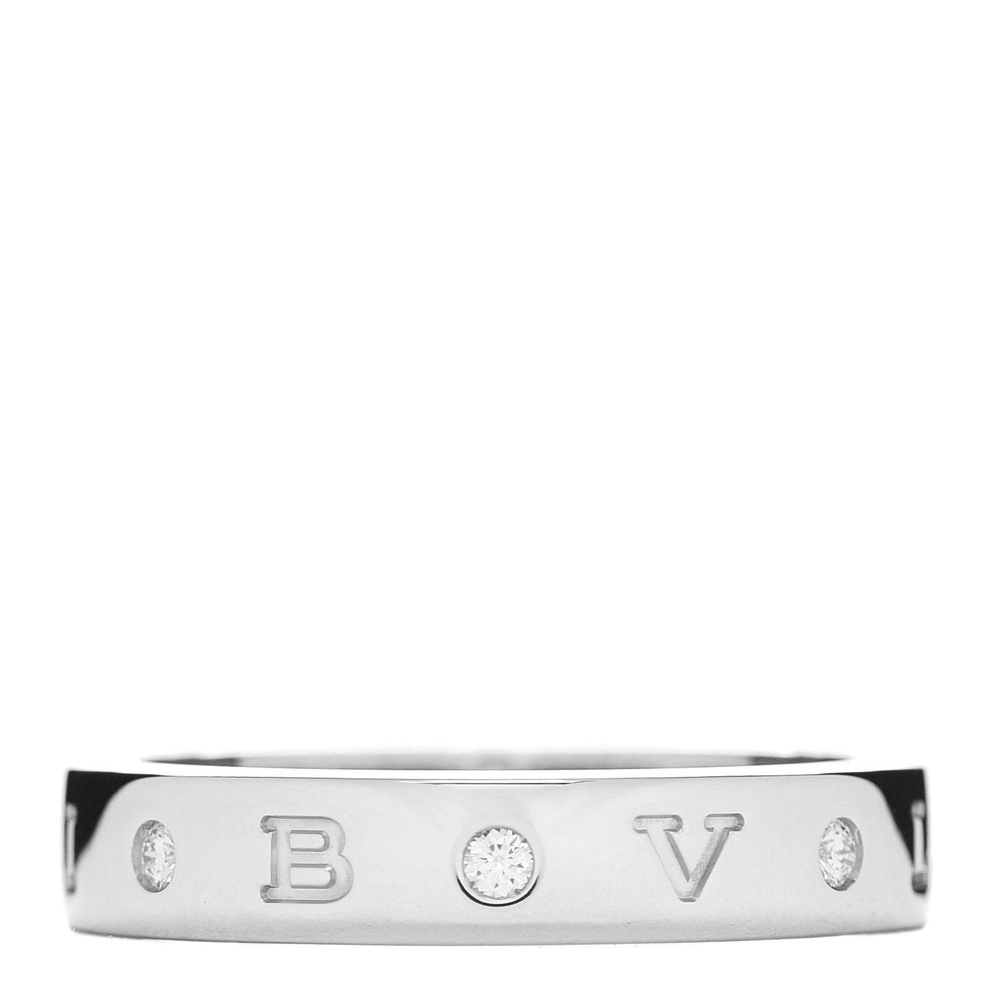 18K White Gold 7 Diamond B.Zero1 Essential Band Ring 68 12.25