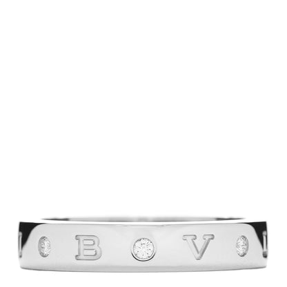 Bulgari 18K White Gold 7 Diamond B.Zero1 Essential Band Ring 68 12.25 1 of 4