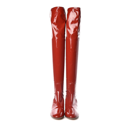Valentino Garavani Patent Over The Knee High Boots 39 Rosso Valentino 2 of 9