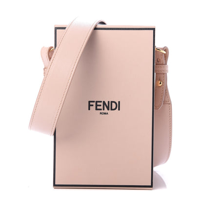Fendi Vitello Fluffy Logo Vertical Box Rosa Quarzo Black 1 of 8