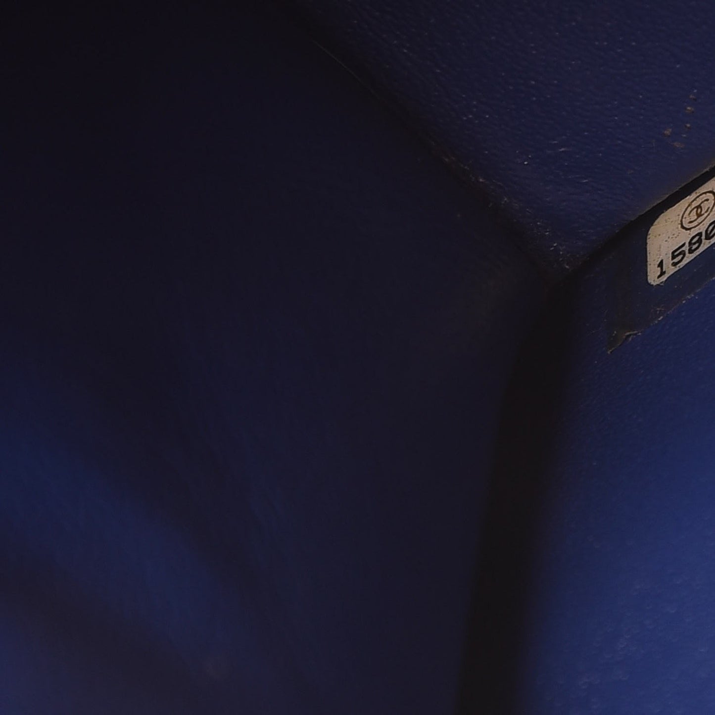 Glazed Calfskin Quilted East West Flap Blue