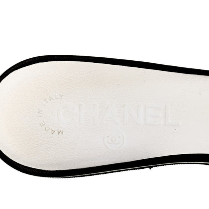 Chanel Striped CC Mules 38 Black White 7 of 10
