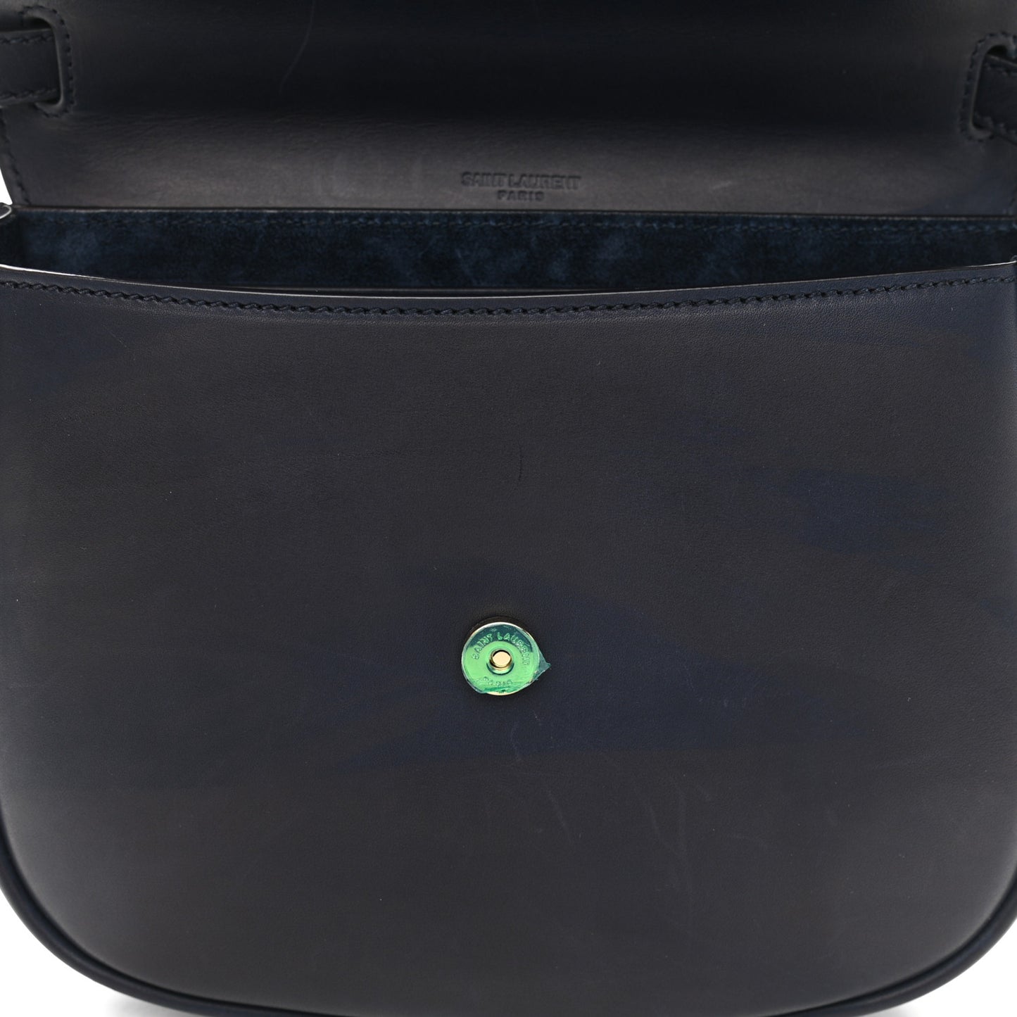 Smooth Calfskin Monogram Medium Kaia Satchel Deep Marine