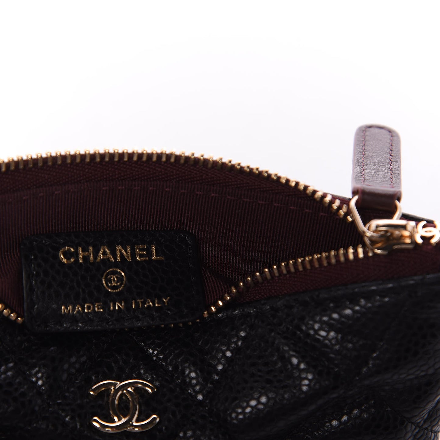 Caviar Quilted Small Cosmetic Case Black