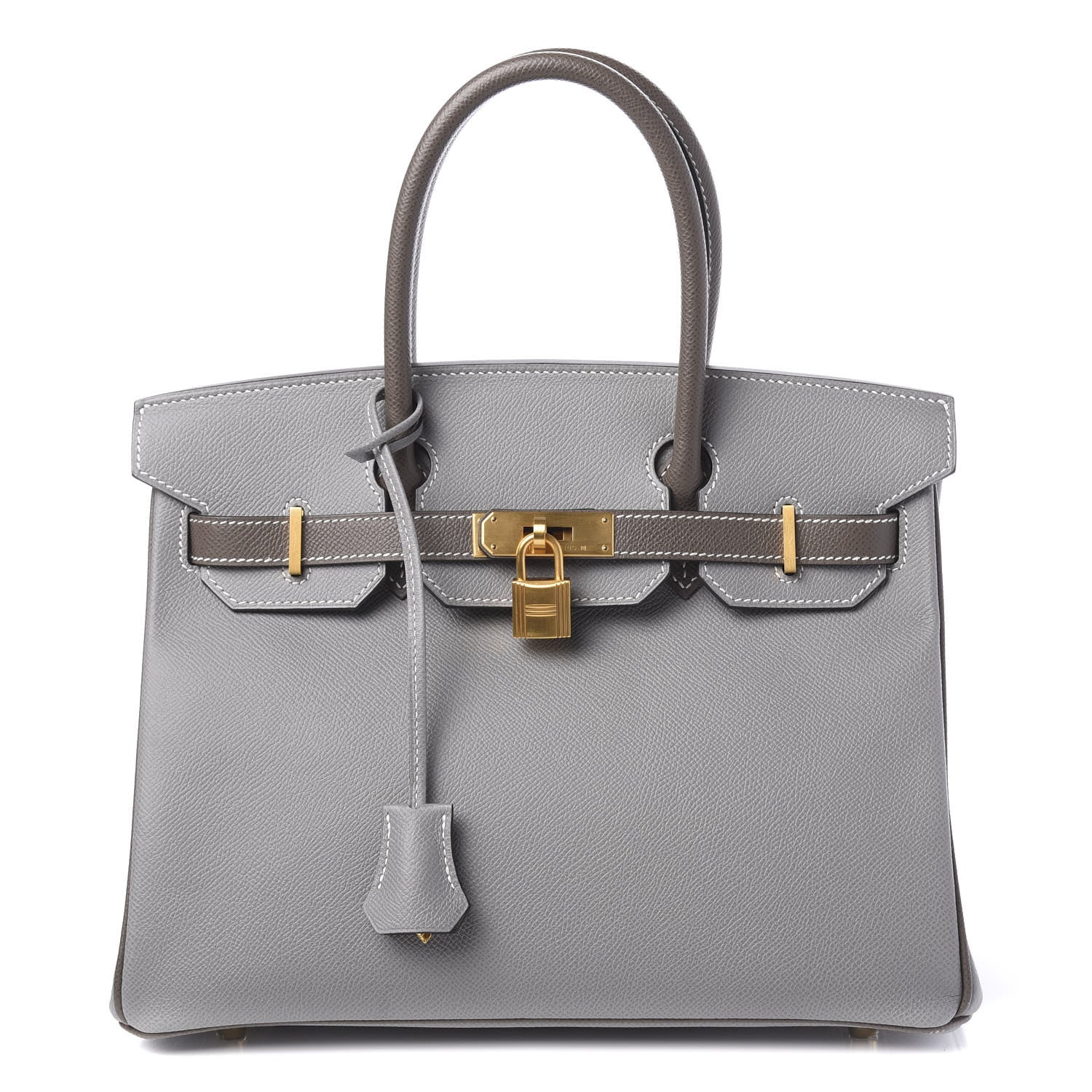 Hermes Epsom Horseshoe Birkin 30 Etain Gris Mouette 1 of 14