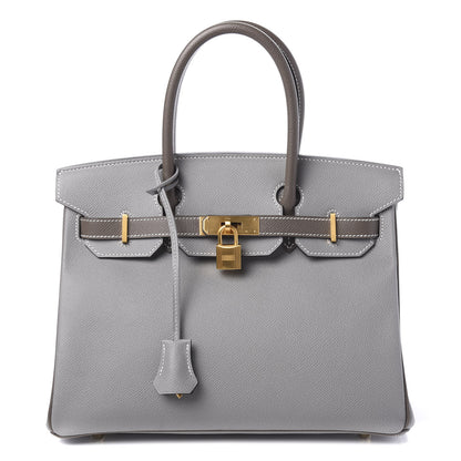 Hermes Epsom Horseshoe Birkin 30 Etain Gris Mouette 1 of 14