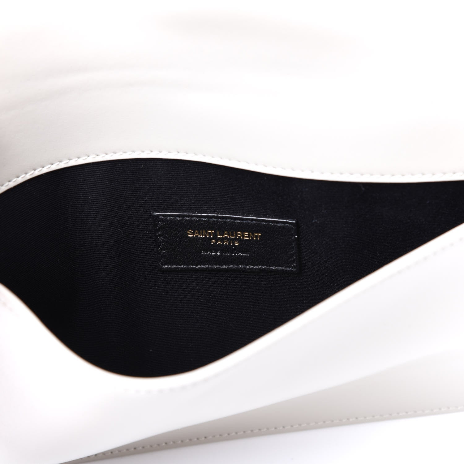 Saint Laurent Smooth Shiny Calfskin Medium Uptown Removable Pouch White 7 of 8