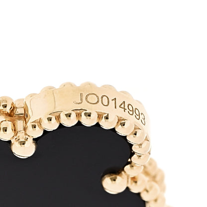 Van Cleef & Arpels 18K Yellow Gold Black Onyx 5 Motifs Vintage Alhambra Bracelet 5 of 6