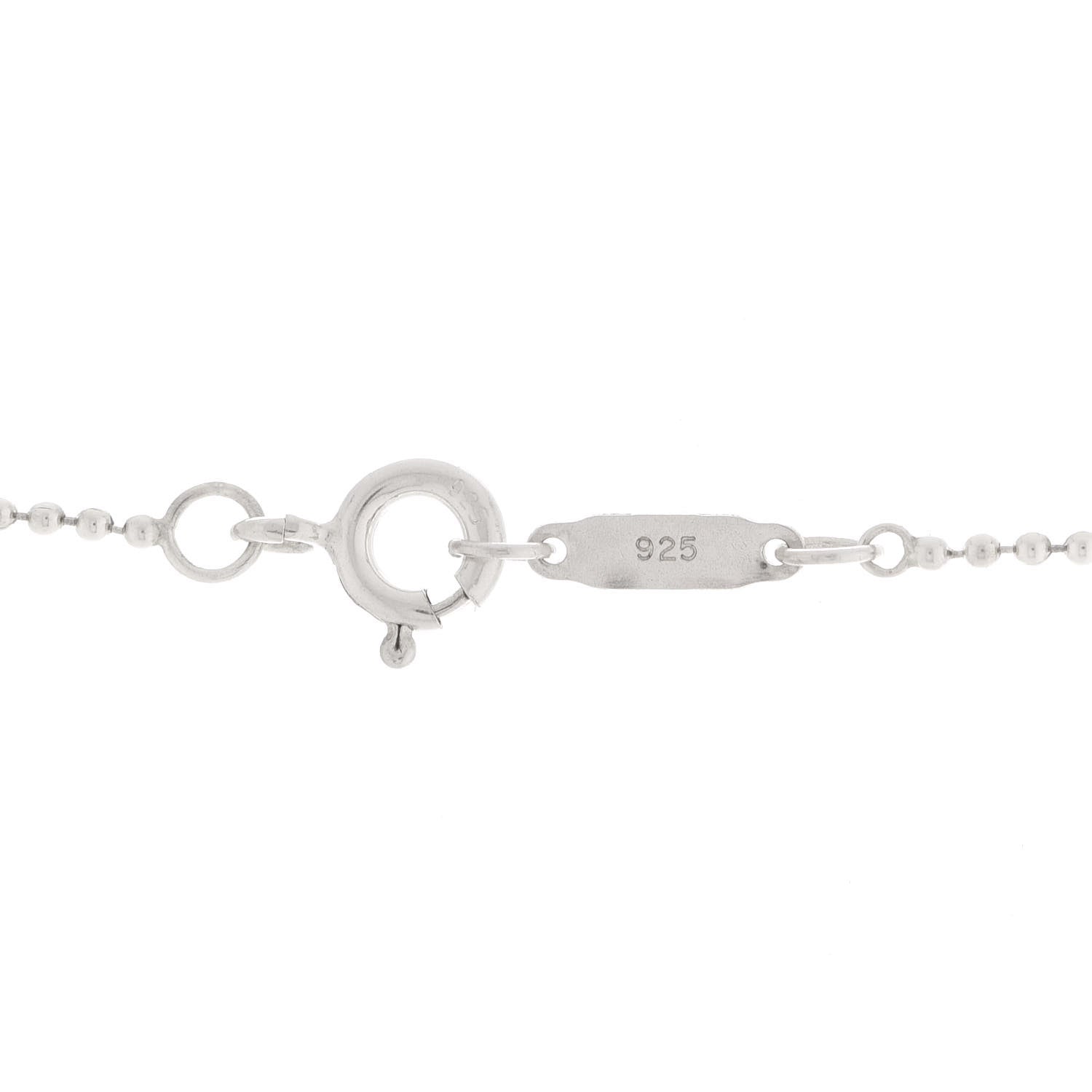 Tiffany Sterling Silver Diamond Small Daisy Key Pendant Necklace 7 of 8