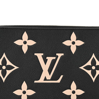 Louis Vuitton Empreinte Monogram Giant Double Zip Pochette Black Cream 8 of 15