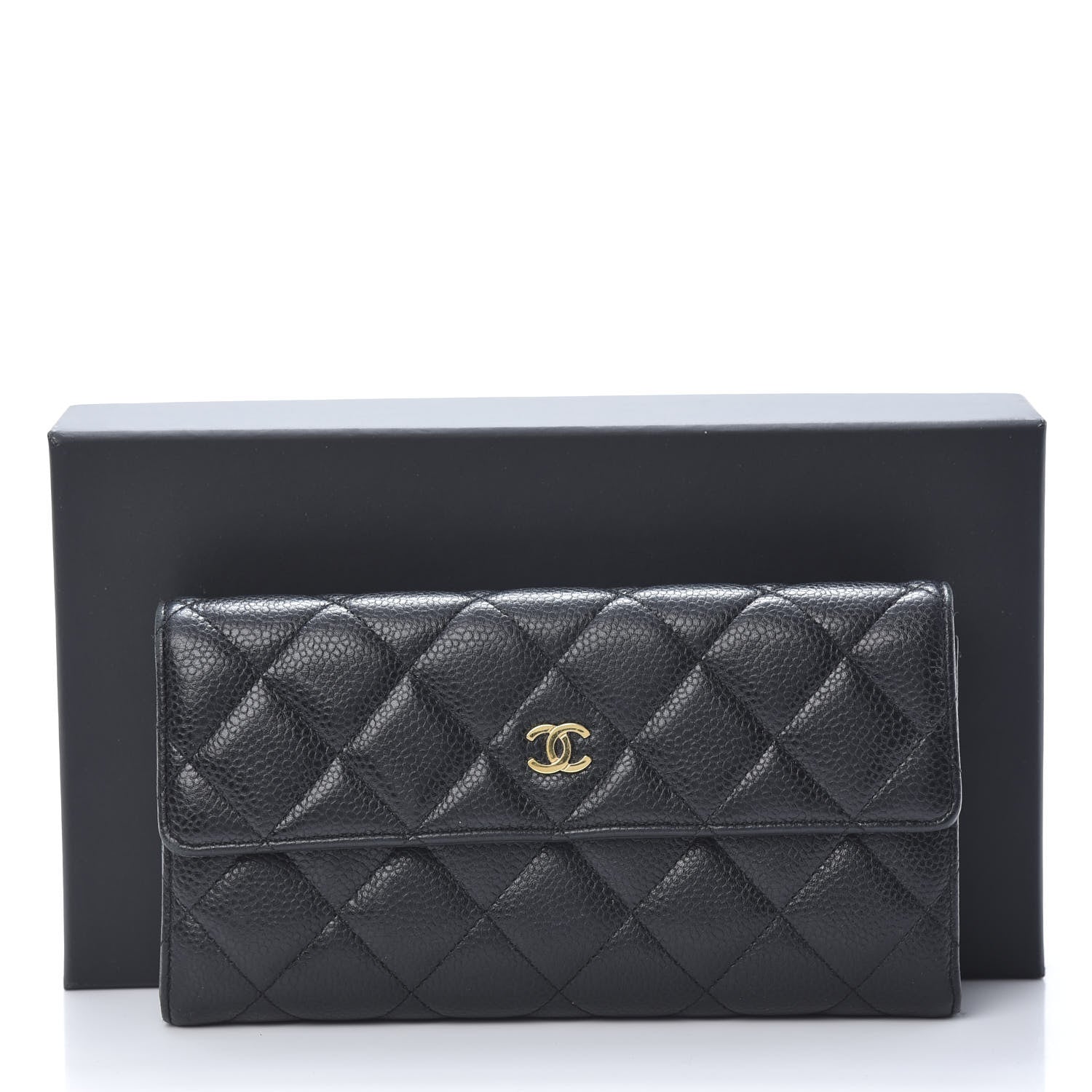 Chanel Caviar Quilted Large Gusset Flap Wallet Black 11 of 11