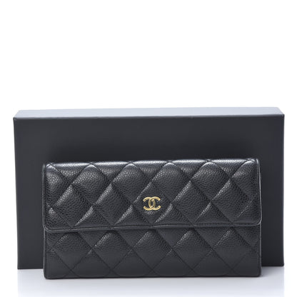 Chanel Caviar Quilted Large Gusset Flap Wallet Black 11 of 11