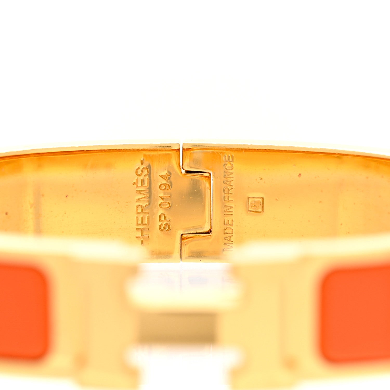 Hermes Enamel Narrow Clic Clac H Bracelet PM Orange 4 of 4
