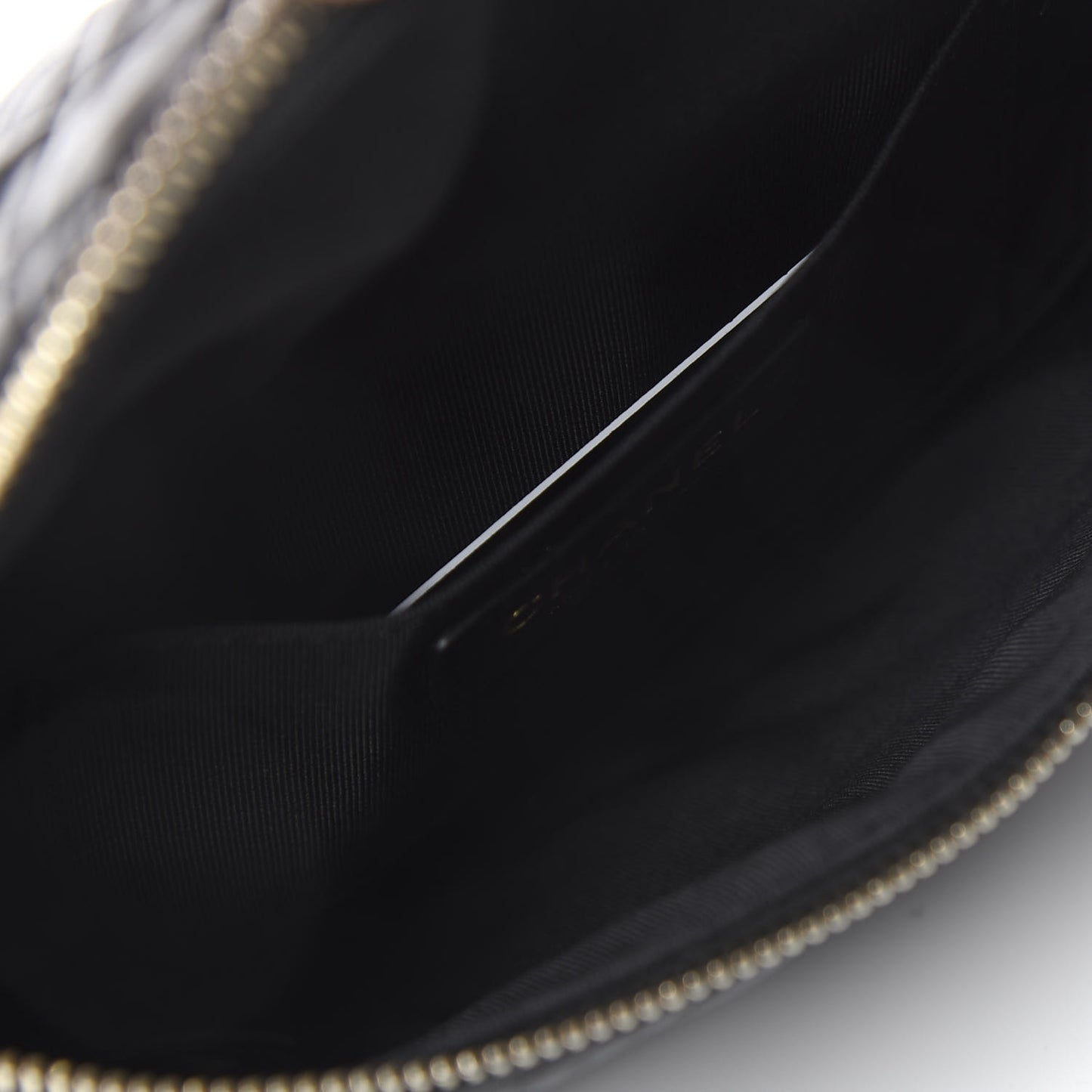 Lambskin Quilted Banane Waist Bag Fanny Pack Black