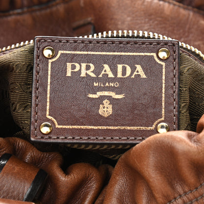 Prada Soft Calf Gathered Tote Nocciolo 5 of 12