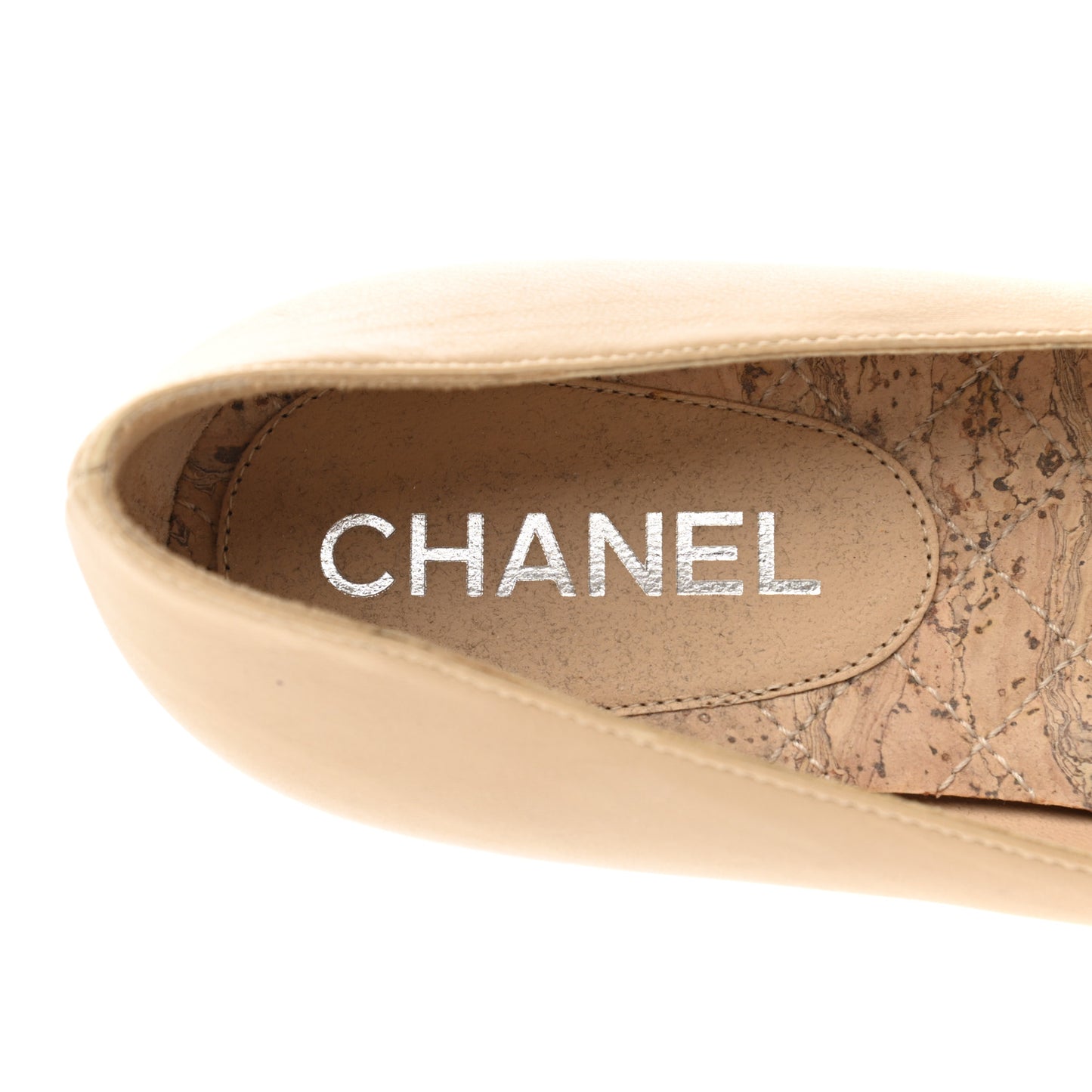 Lambskin Camellia Ballerina Flats 36.5 Beige Black