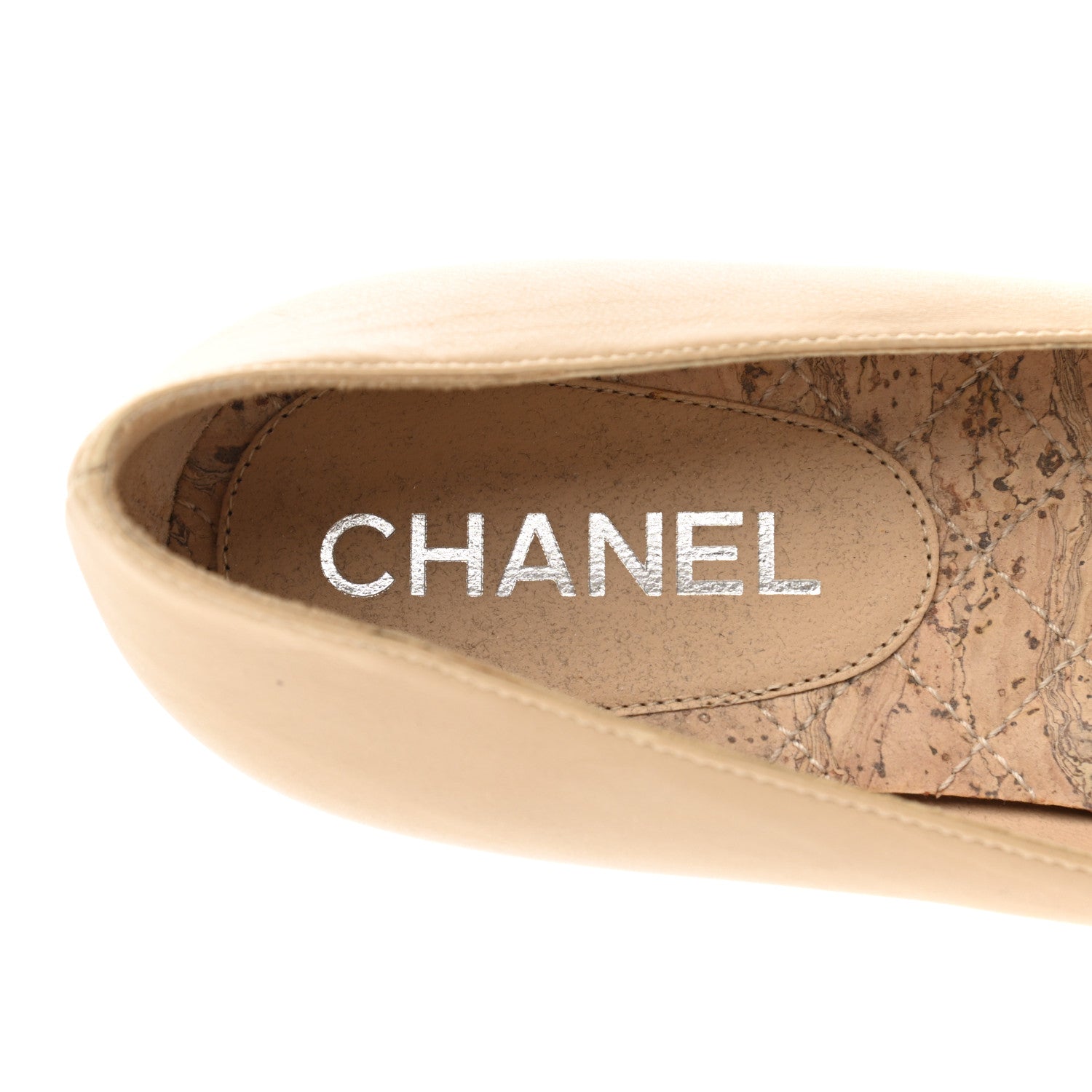 Chanel Lambskin Camellia Ballerina Flats 36.5 Beige Black 6 of 12