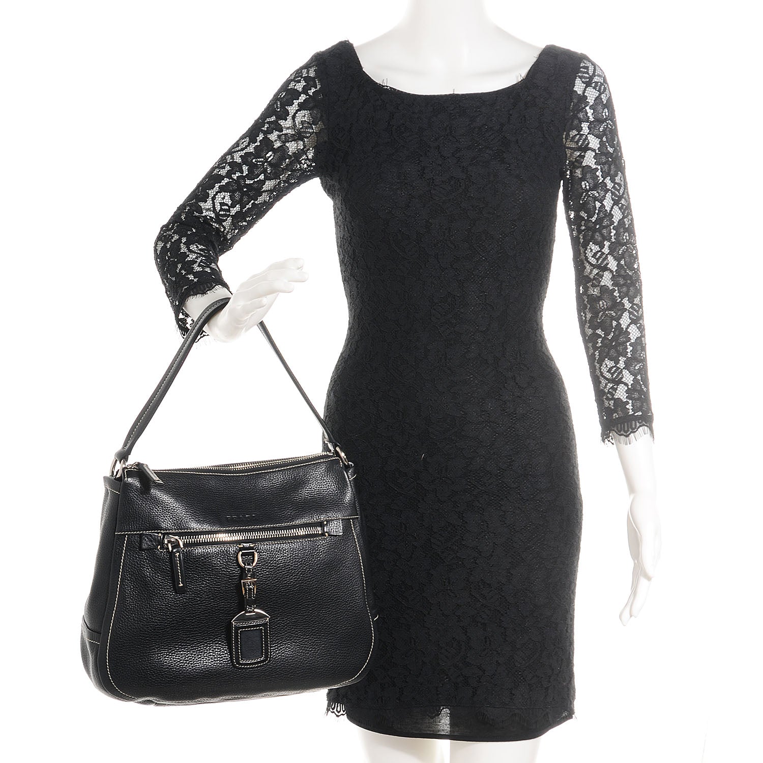 Prada Vitello Daino Shoulder Bag Nero Black 2 of 9