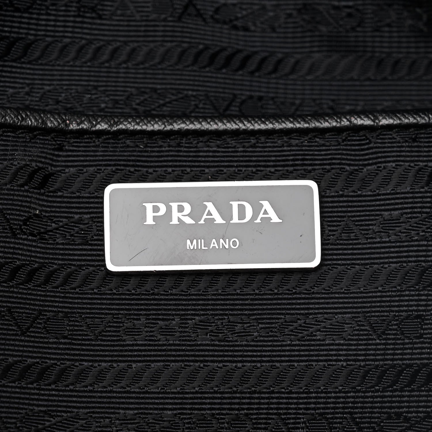 Prada Tessuto Stampato Nylon Saffiano Floral Print Tote Black White 6 of 12