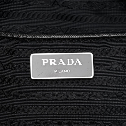 Prada Tessuto Stampato Nylon Saffiano Floral Print Tote Black White 6 of 12