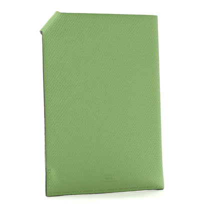 Hermes Epsom Tarmac Dot PM Passport Holder Vert Criquet Bleu Brume 3 of 8