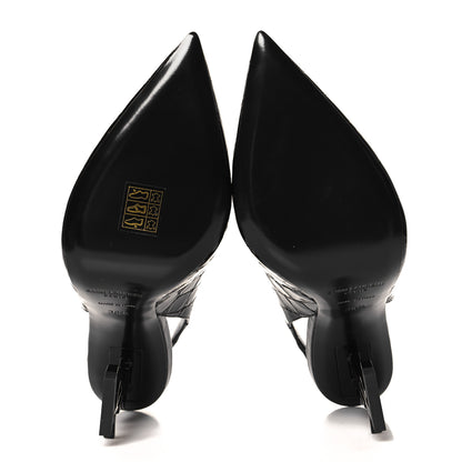 Saint Laurent Patent Crocodile Embossed Opyum 110 Slingback 38.5 Black 6 of 10