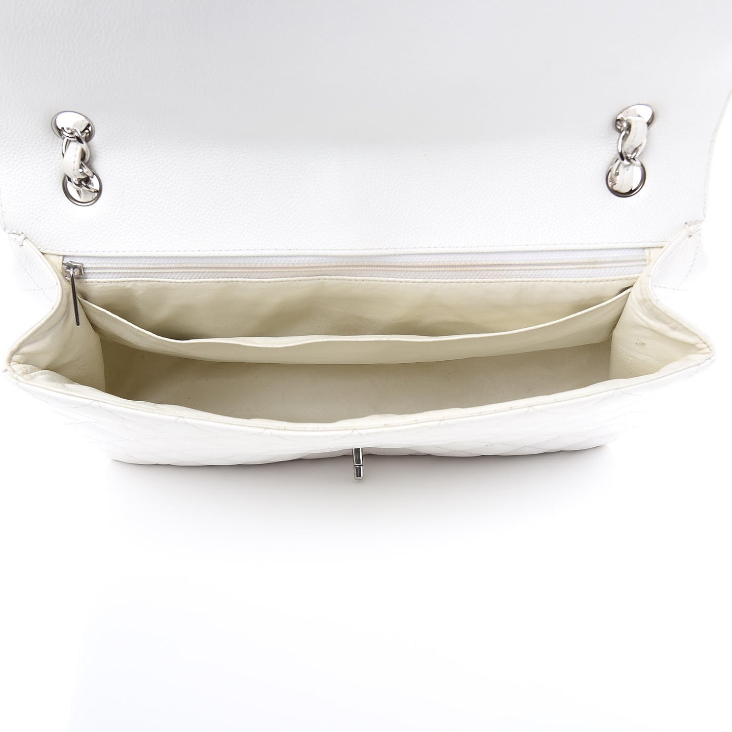 Caviar Quilted Maxi Single Flap White