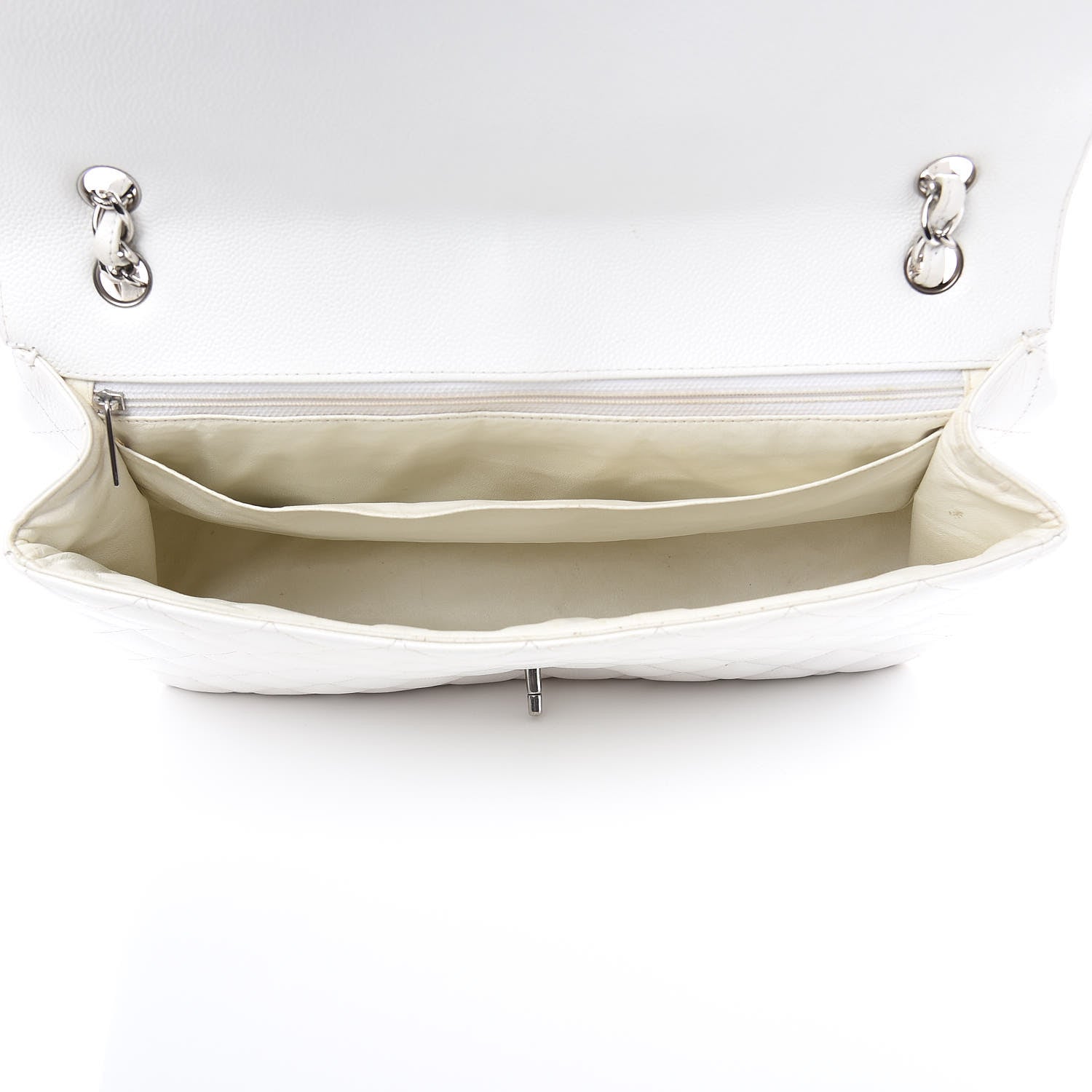 Chanel Caviar Quilted Maxi Single Flap White 5 of 17