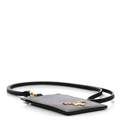 Prada Saffiano Badge Holder Black 3 of 4