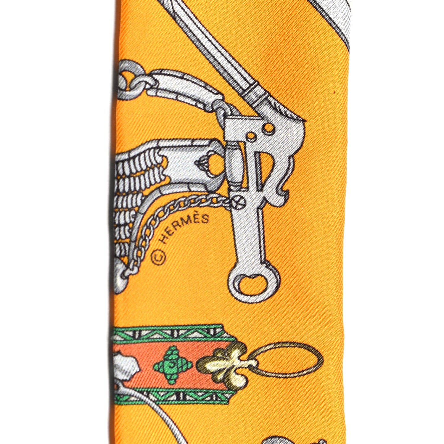 Hermes Silk Mors Et Gourmettes Remix Twilly 3 of 6