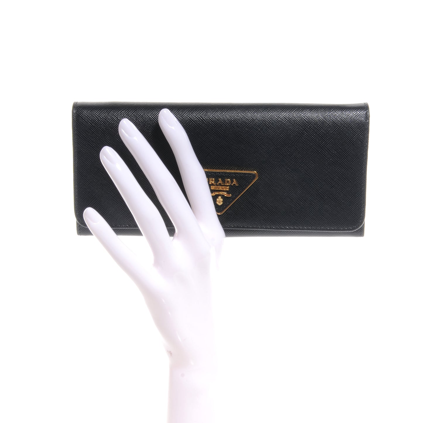 Saffiano Continental Flap Wallet Nero Black