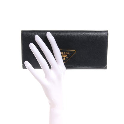 Prada Saffiano Continental Flap Wallet Nero Black 2 of 9