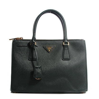 Prada Saffiano Lux Small Double Zip Tote Smeraldo 1 of 14