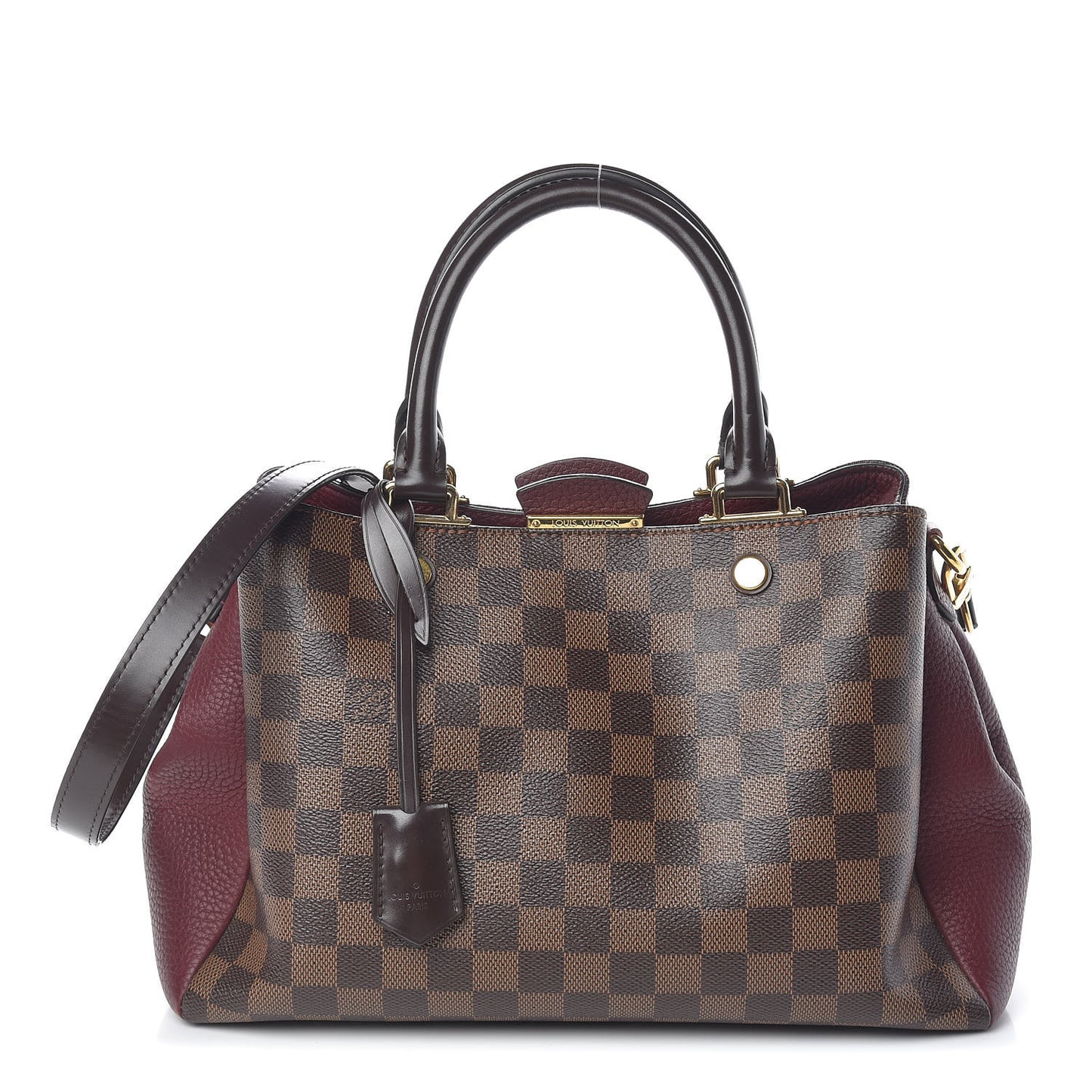 Damier Ebene Cuir Taurillon Brittany Bordeaux