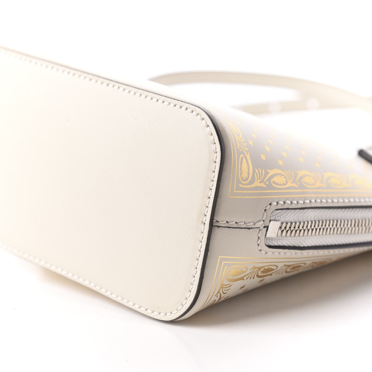 X SEGA Calfskin GUCCY Stars Mini Dome Shoulder Bag Mystic White Gold