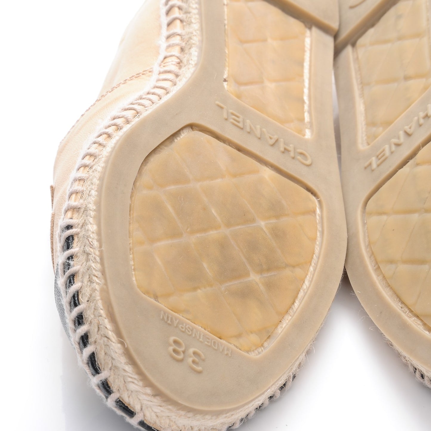 Lambskin CC Espadrilles 38 Beige Black