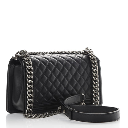 Chanel Calfskin Quilted Medium Boy Flap Black 3 of 14