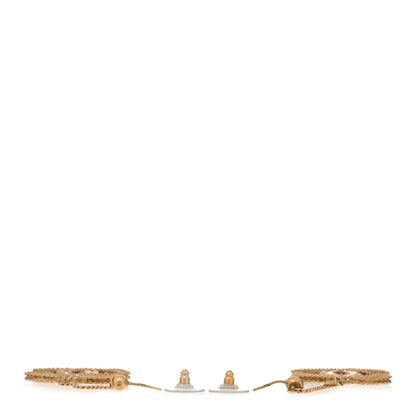 Chanel CC Drop Earrings Matte Gold 3 of 5