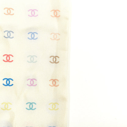 Chanel Silk Polka Dot CC Slim Bandeau Scarf Ivory Multicolor 4 of 4