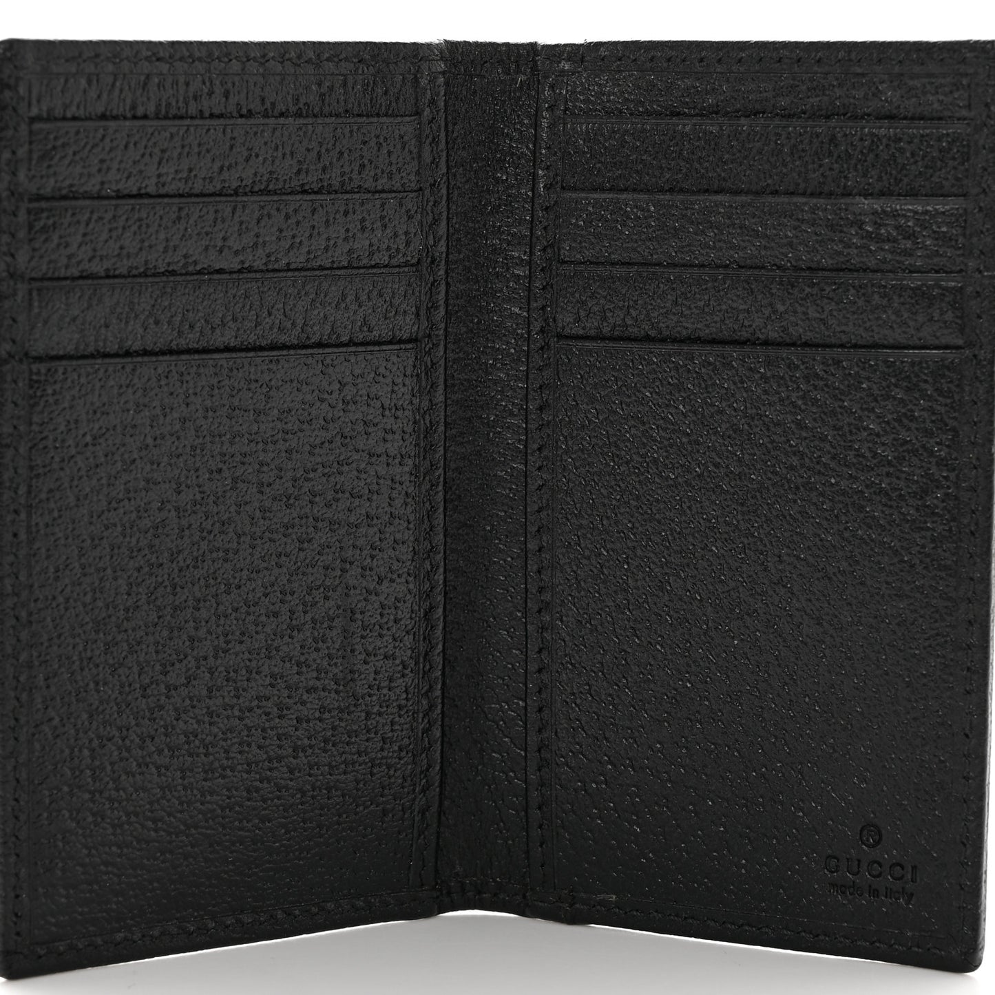 Textured Dollar Calfskin Horsebit Card Holder Black