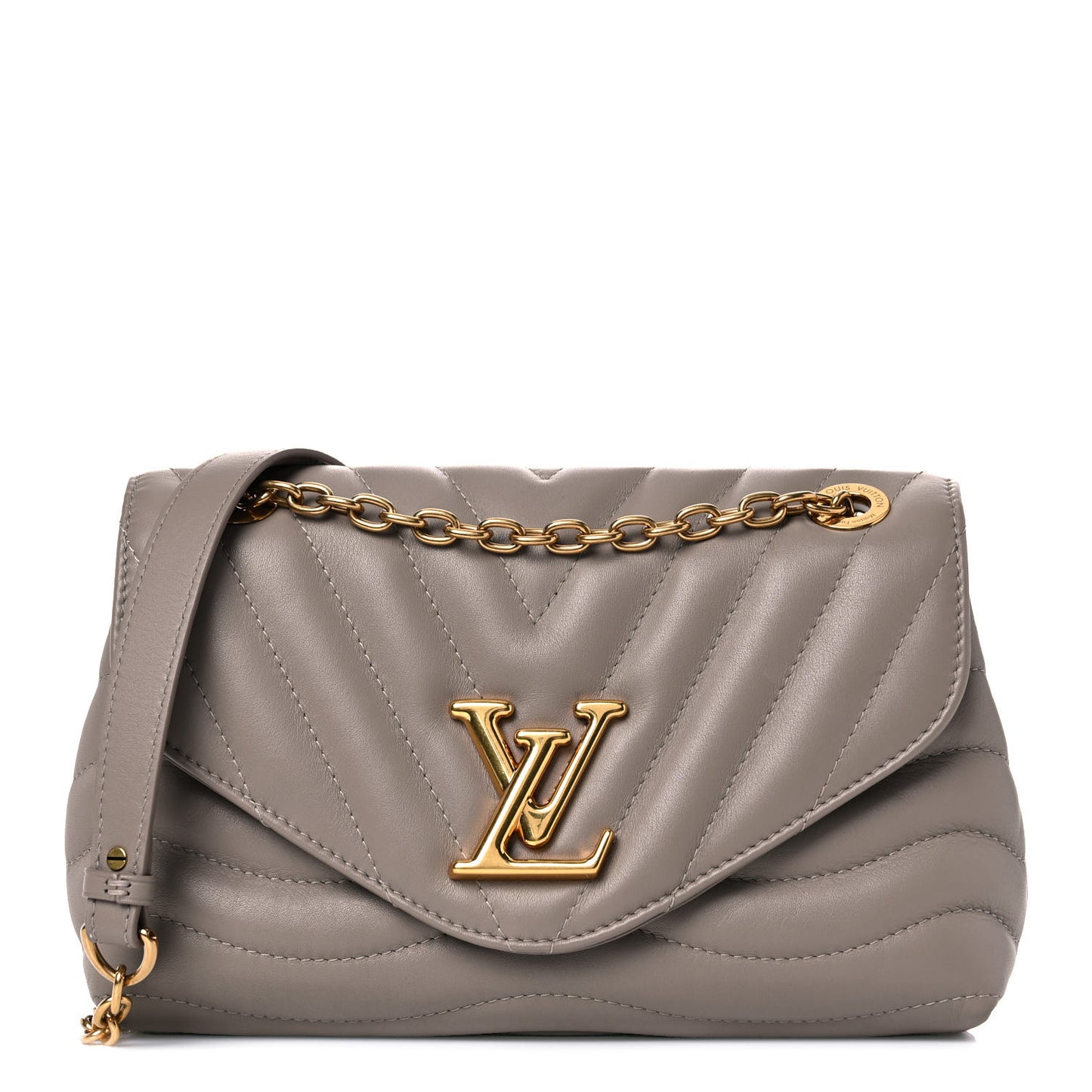 Calfskin LV New Wave Chain Bag Taupe