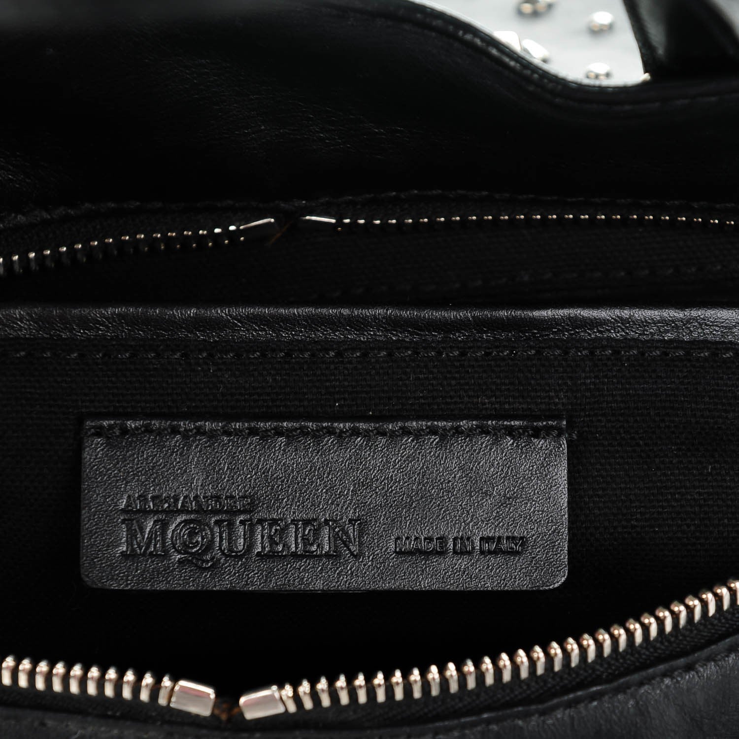 Alexander McQueen Calfskin Small Studded Padlock Zip Around Tote Black 6 of 7