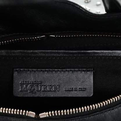 Alexander McQueen Calfskin Small Studded Padlock Zip Around Tote Black 6 of 7