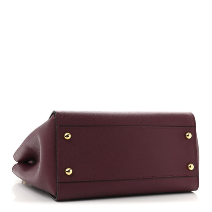 Burberry Soft Grain Medium Buckle Tote Dark Plum 4 of 11