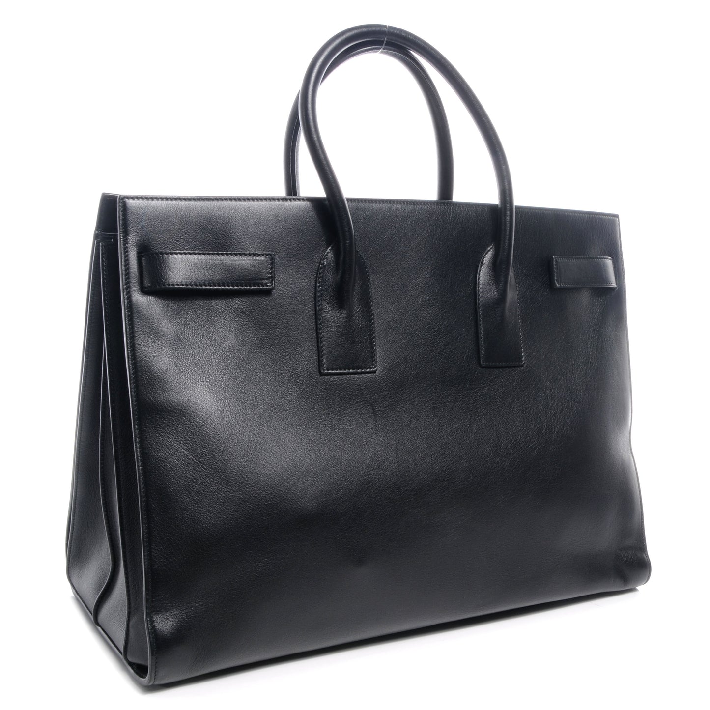Leather Large Sac de Jour Carryall Black