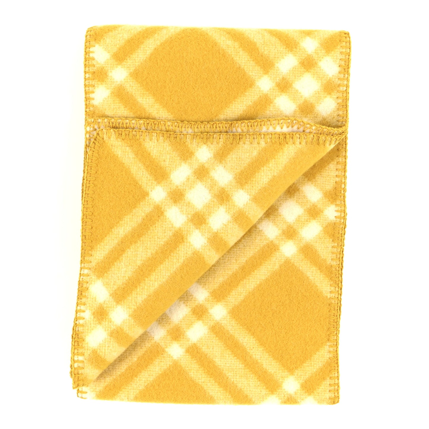 Wool Check Tri Bar Scarf Pear
