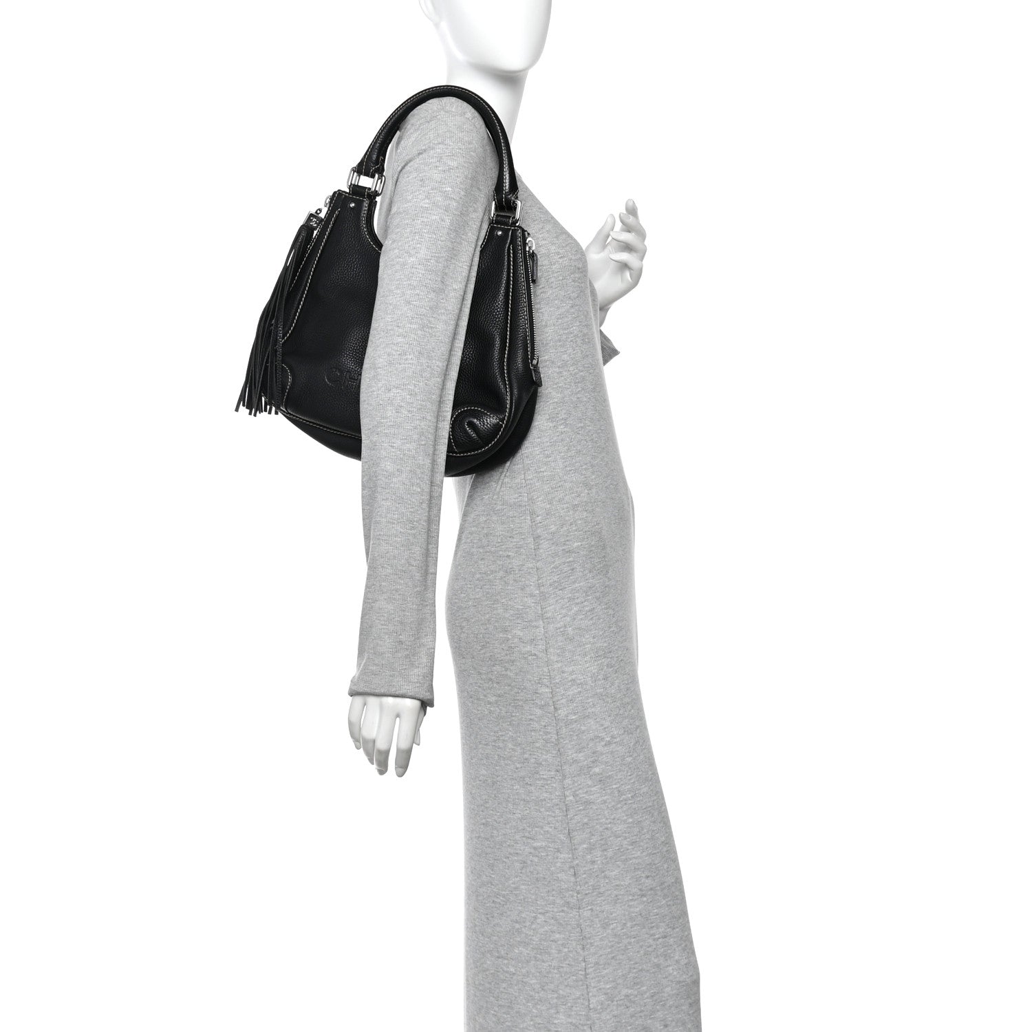 Chanel Grained Calfskin Tassel Hobo Black 2 of 14