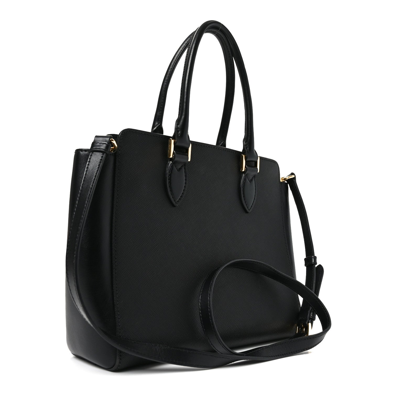 Prada Saffiano Soft Calfskin Small Zippered Tote Black 3 of 9