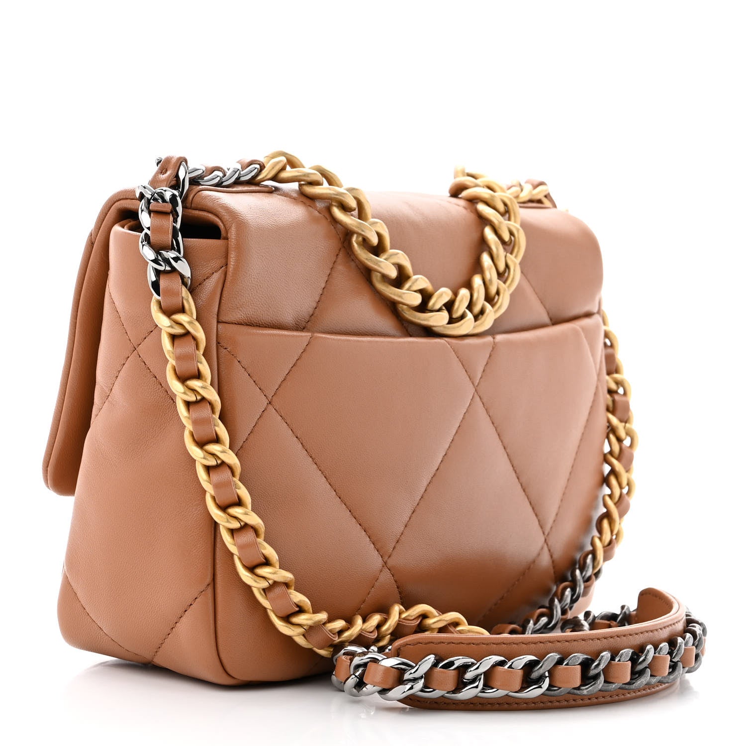 Chanel Lambskin Quilted Medium Chanel 19 Flap Brown 3 of 11